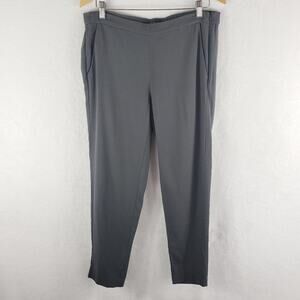 Eileen Fisher Jogger Pants Women XS Grey Tencel Flat Front with Pockets Side Zip